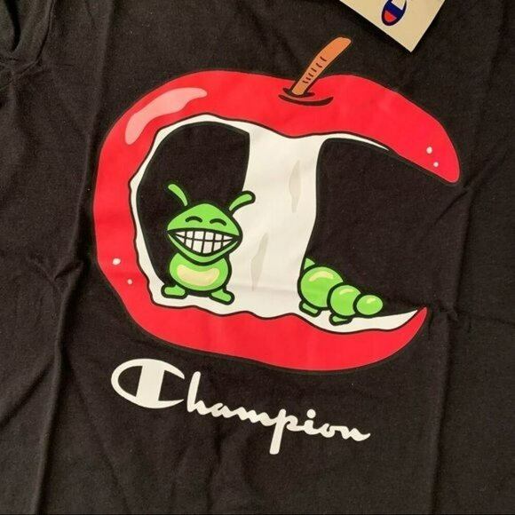Champion kids youth short sleeve t-shirt with apple and caterpillar - 4 - Picture 2 of 7